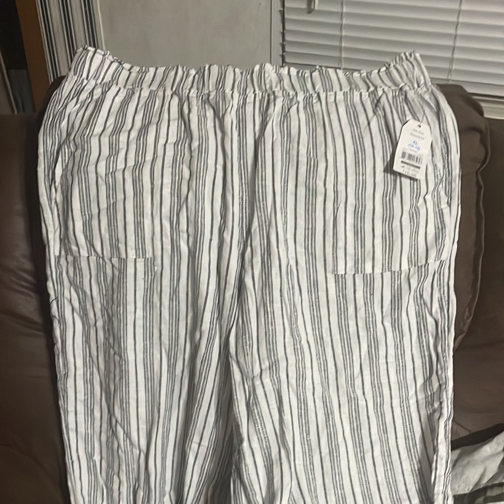 Wide leg linen pants